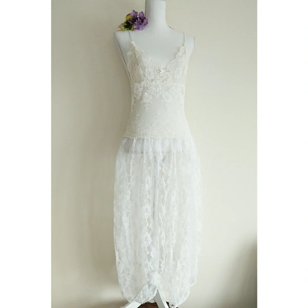 Vintage Victoria's Secret Long Lace Gown Bridal - Picture 8 of 8